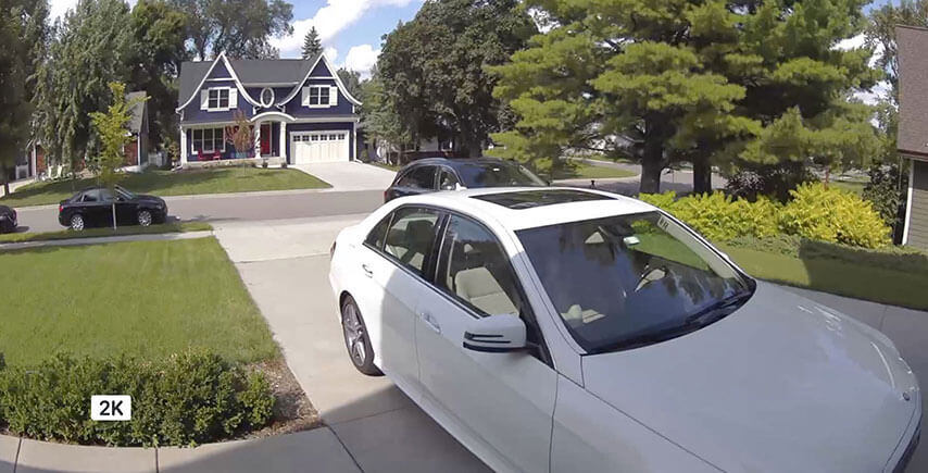 Smart phone displaying wider 160 degree viewing angle of property during the day