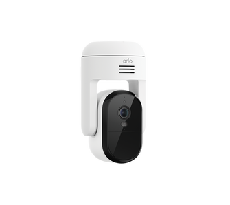 Arlo Essential Pan Tilt Outdoor 1 Cam, in white, facing right