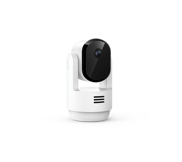 Arlo Essential Pan Tilt Indoor 1 Cam, in white, facing right