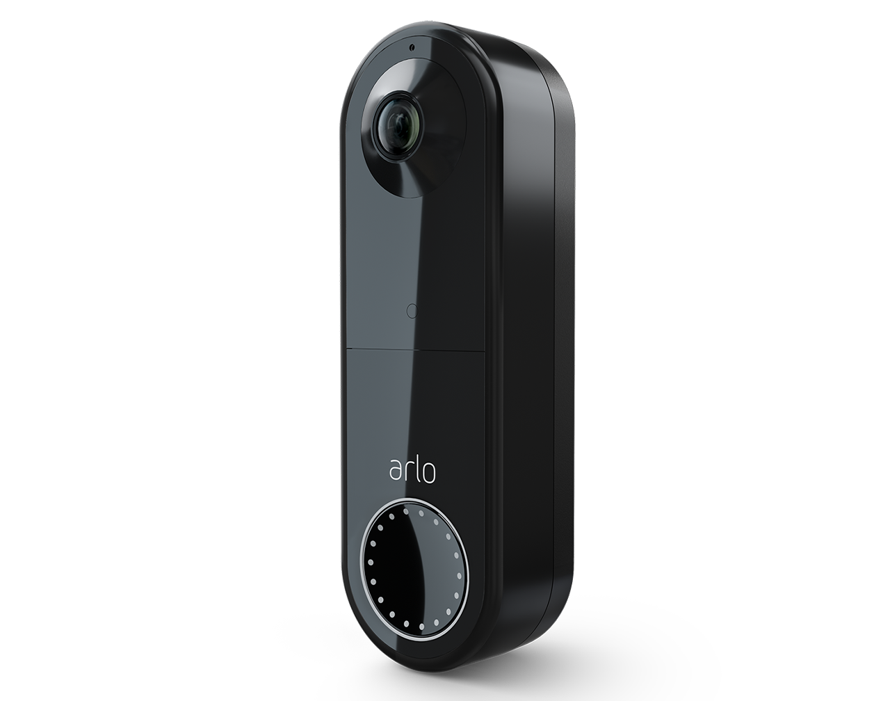 Arlo Video Doorbell Wire Free Black diagonally facing Arlo Video Doorbell Wire Free Black diagonally facing
